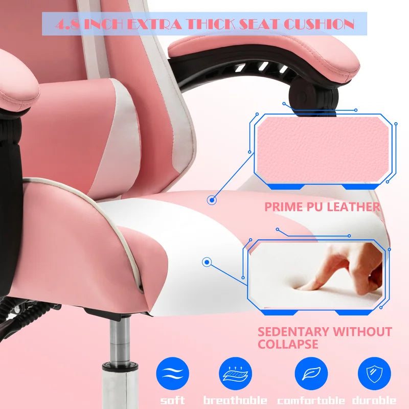 Adjustable Reclining Ergonomic Swiveling PC & Racing Game Chair