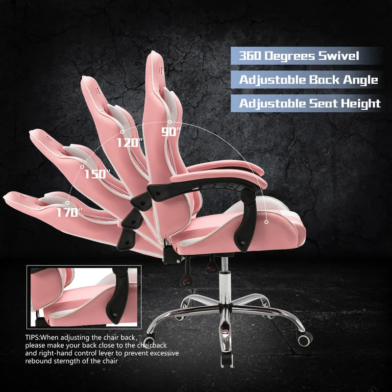 Adjustable Reclining Ergonomic Swiveling PC & Racing Game Chair
